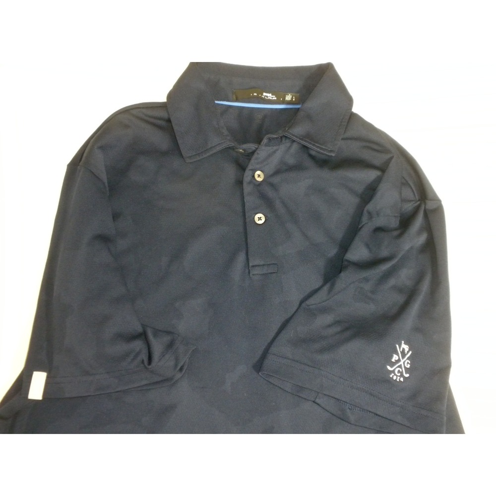 Ralph Lauren Polo Shirt Mens L Blue Jacquard Camo RLX PGC Golf Logo Performance - Picture 11 of 14